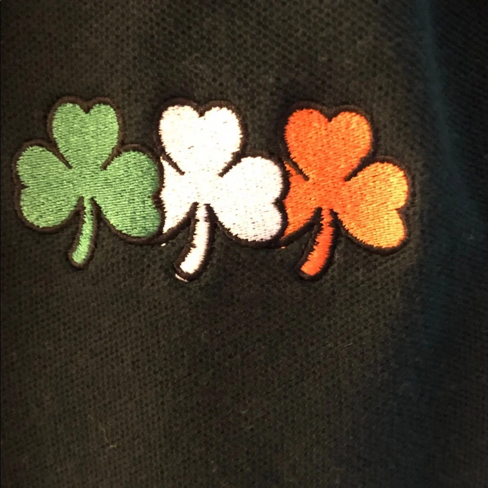 Dunbrooke Vintage Cotton Golf Vest Irish Shamrock Applique Size S